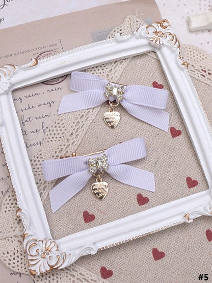 9 Kei Charm Bowknot Options Color Heart Hairclip Jirai