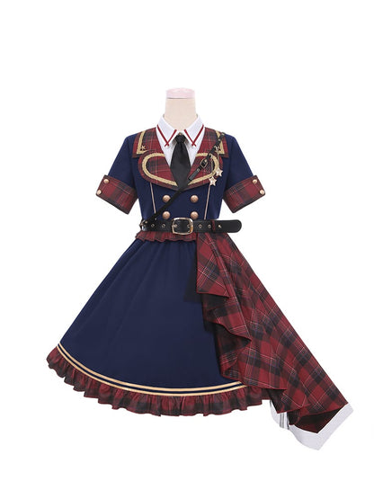 Idol Lolita – Roter karierter Gürtel mit Zugschnalle