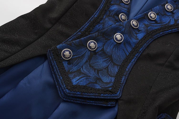 Lange Lolita Blau Ouji Mode Schwarz Aristokrat Weste Dunkel und