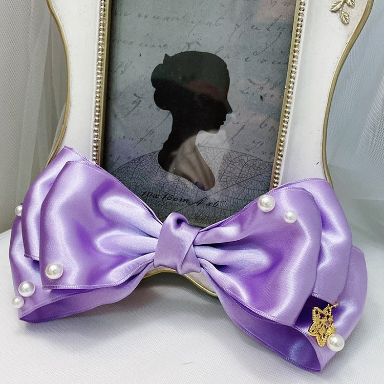 Star Color Decorated Bowknot Hairclip Options 8 Charm Beaded