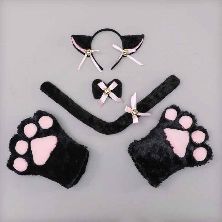 Gloves Cute Set Tie Lolita Tail Bow KC Pair Kitten + Black - Paw A of