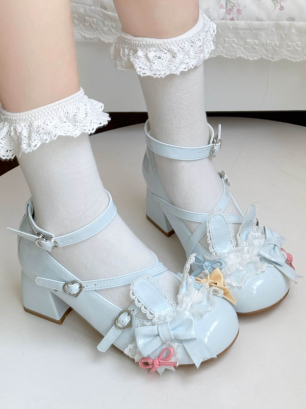 Ear Blue with Snap Sweet Janes Mary Design Lolita Bunny Heart