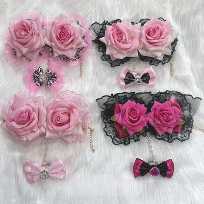 Strass 4 Design mit Herz Spitze Bowknot Floral Optionen Trim Ring verziert Armband