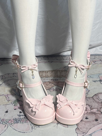 Jane Lolita Mary with Shoes Accents Details Bow Hime Butterfly Pink