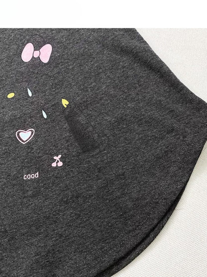 Letter Top Gray Print Kitty Glamorous Cami And Y2K