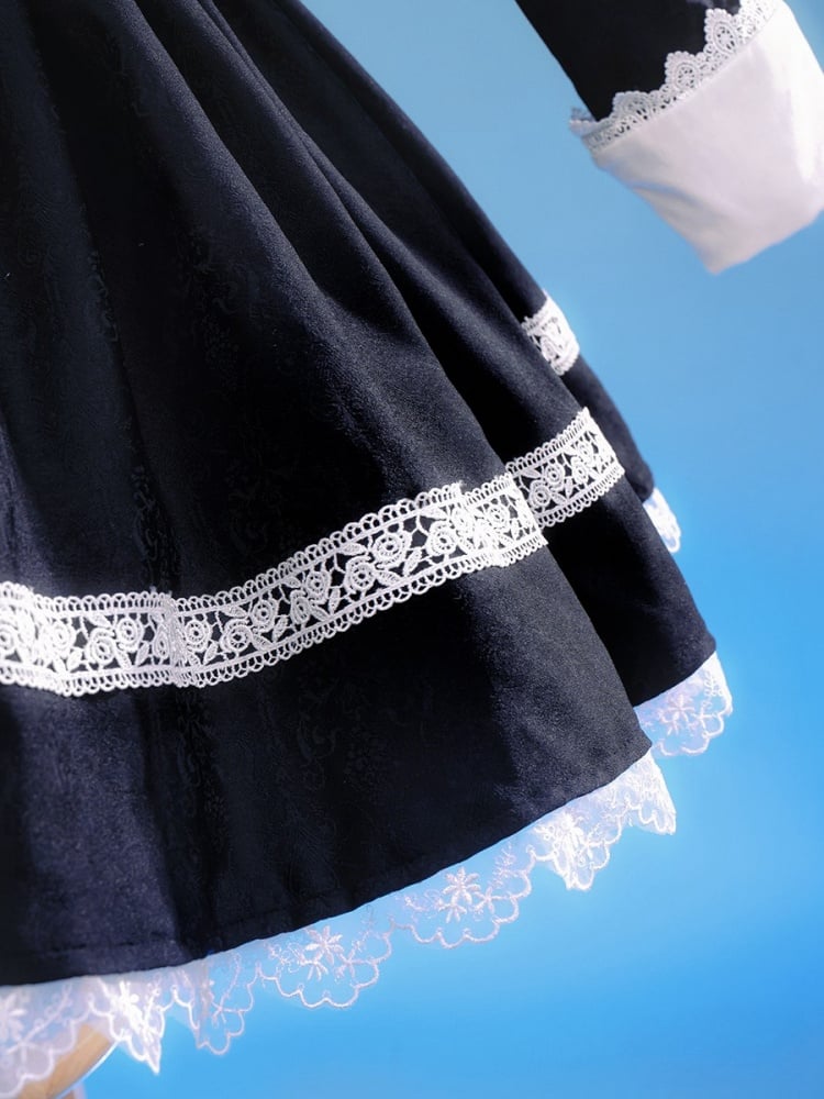 Höschen und Strumpf mit Strumpfhalter – Anarchy Schwarzes Kleid im Lolita-Stil, Cosplay-Kostüm