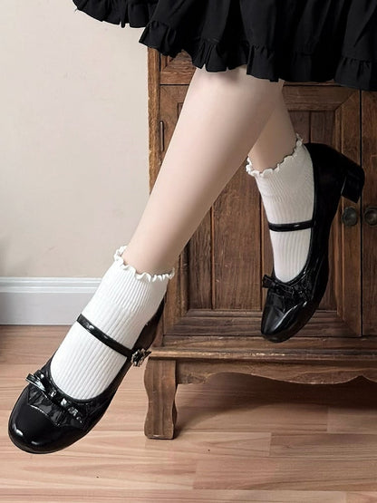 Design Spiderweb Janes Mary Top Black Gothic Bow at