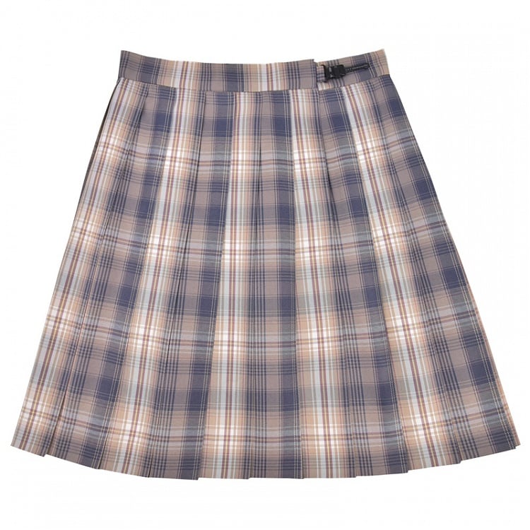 Dusty Purple Plaid Preppy Style 42CM/45CM/48CM/56CM JK Uniform Pleated Skirt