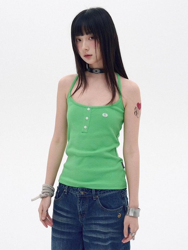 Green Racerback Tank Top - innomoood