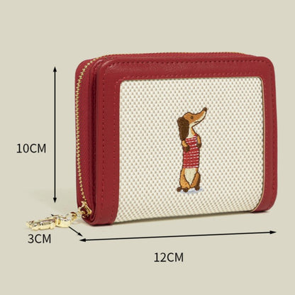 Embroidery Design Cute 4 with Purse Colors Coin Dog