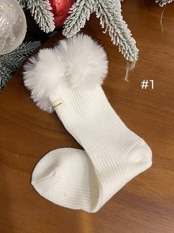 Sweet Plush Trim Calf Socks