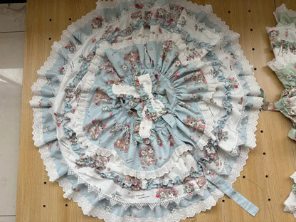 Overall Bunny Lolita Print Blue Sweet Skirt
