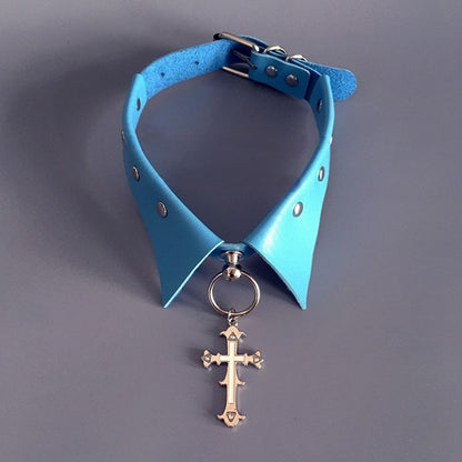 with Pendant Colors Cross PU 5 Choker