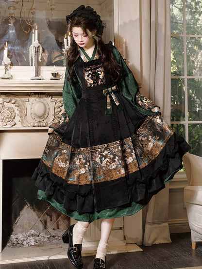 Black Magic Academy Theme Apron Intricate Embroidery - Luo Xiu Dong Xiang