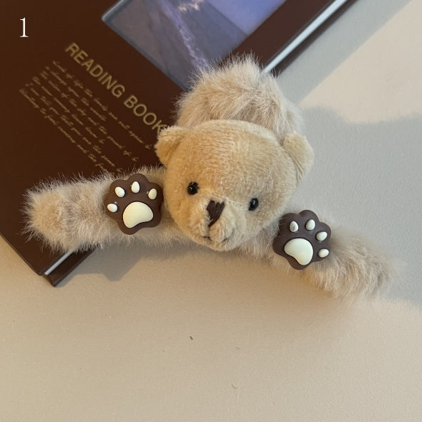 Options Beige Bear Design 2 Claw Clip