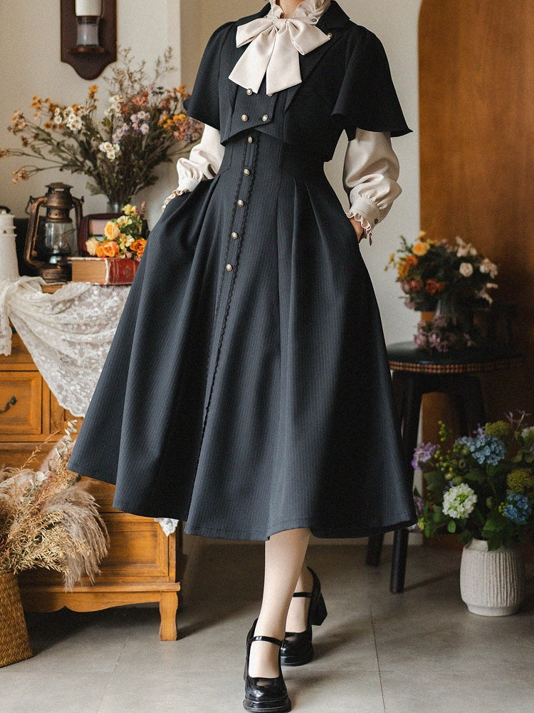 ブラックのレトロファッションブレザーカラークロップドトップ