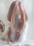 Pony Perücken Glatt 65cm Mit Langen Luft Rosa