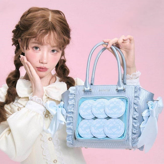 Details Bag Handbag/Crossbody Bowknot Ita Ruffled Blue Trim