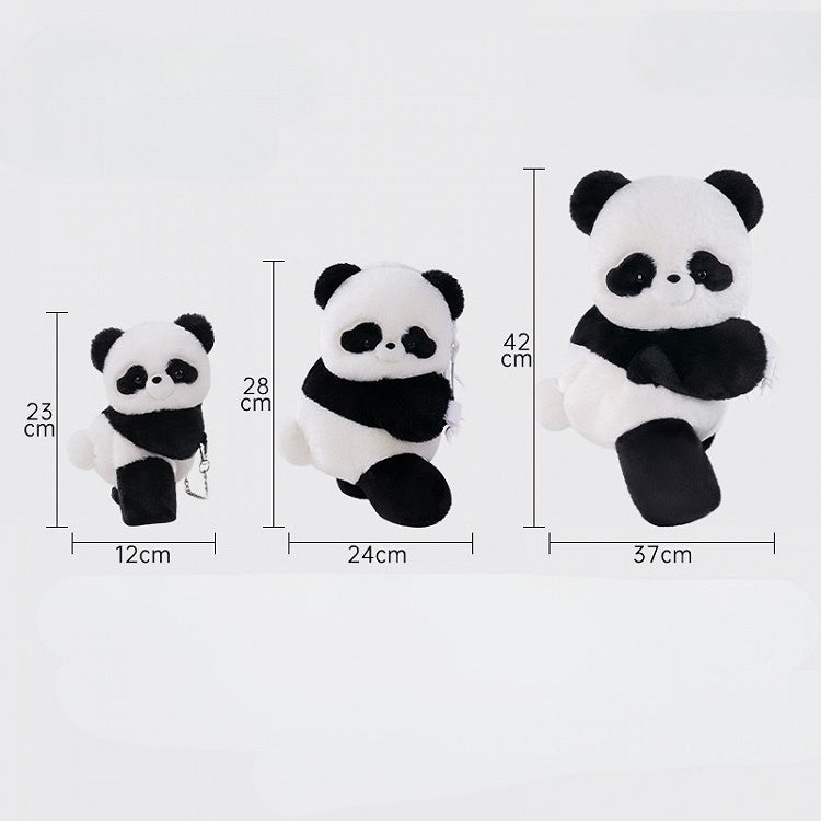 Plüsch-Rucksack/Umhängetasche + Schlüsselanhänger, süße Panda-Tasche