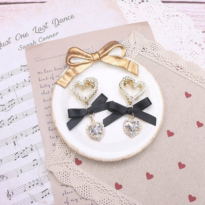 Options 5 Kei Bowknot Color Rhinestone Jirai Heart Hairclip