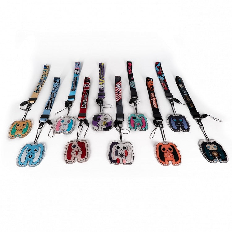 Guro Bunny Lanyard Kawaii 10 Designs with Two Cartoon Keychain/Phone Options Strap Detachable