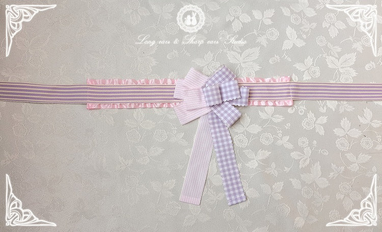 Muster Choker Plaid Bowknot und Streifen