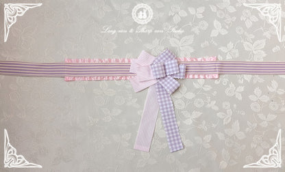 Muster Choker Plaid Bowknot und Streifen