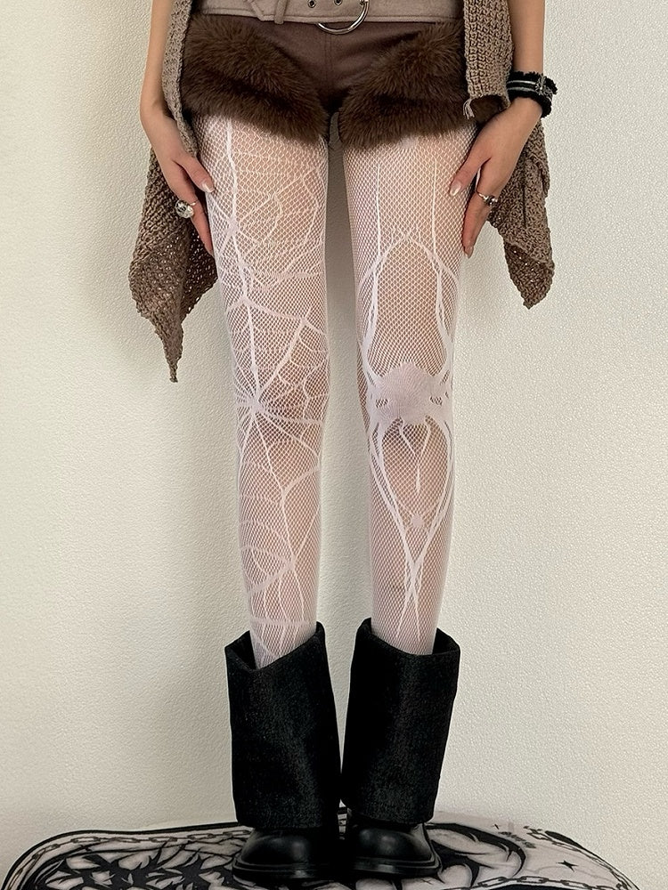Pattern And Gothic Spider Tights Black Spiderweb