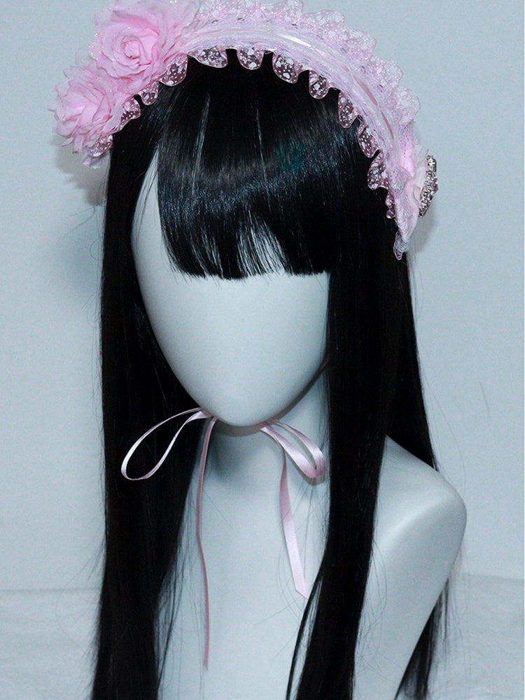 with Trim Pink Light Hairband Ruffles