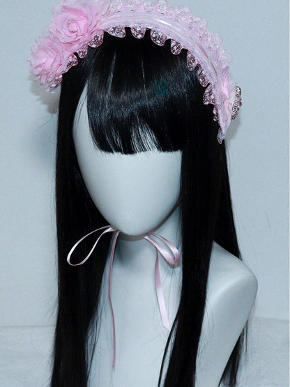 with Trim Pink Light Hairband Ruffles