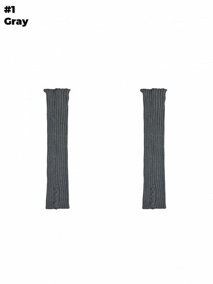 Beinwärmer mit selbstbindenden Trägern in Grau/Beige/Braun/Schwarz