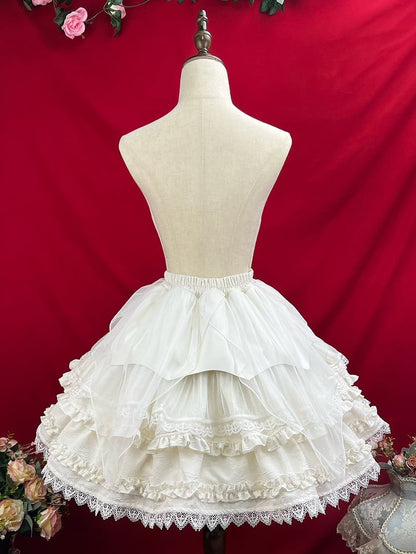 オーバーレイハンカチ シロ ジャカード ホワイト ゴシック スカート ロリータ