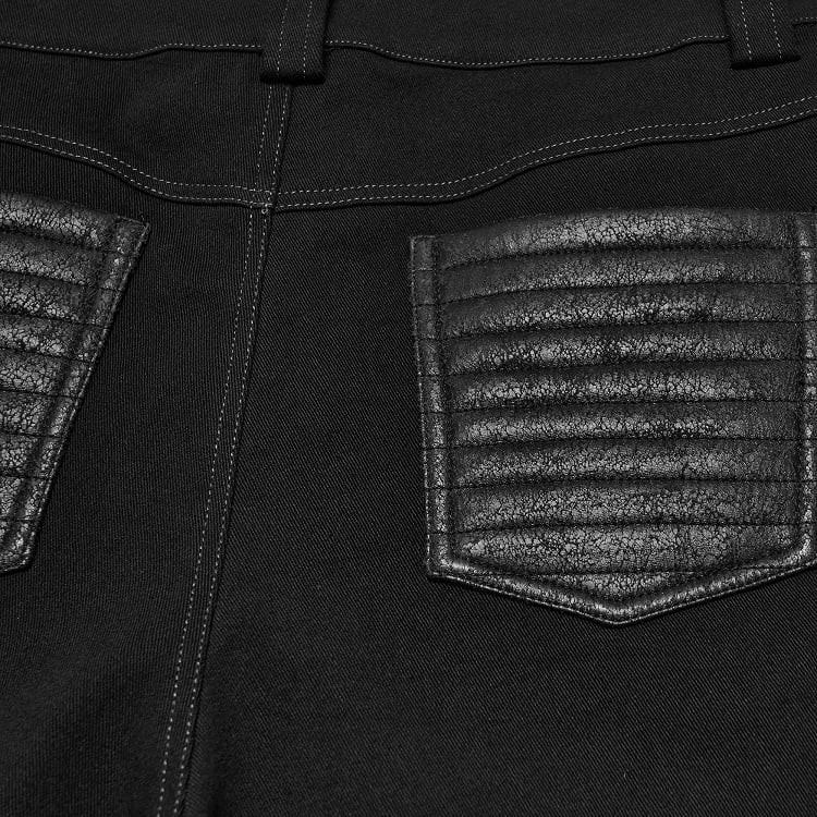 Men's Black Hardcore Punk Streetwear Trousers - Punk Rave