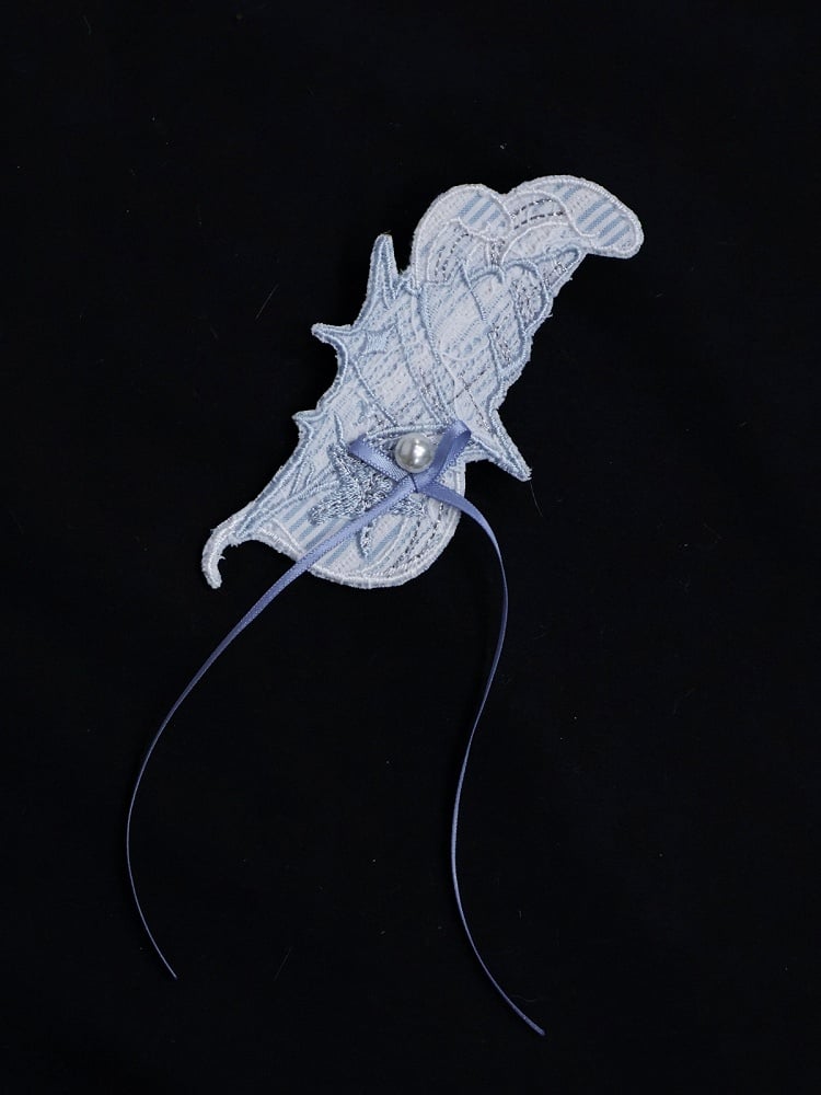 Blue Conch Embroidery Brooch with Pearl - Liz Bird