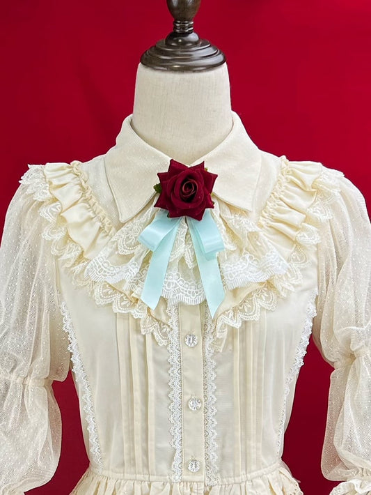 Red Rose Brooch Bowtie