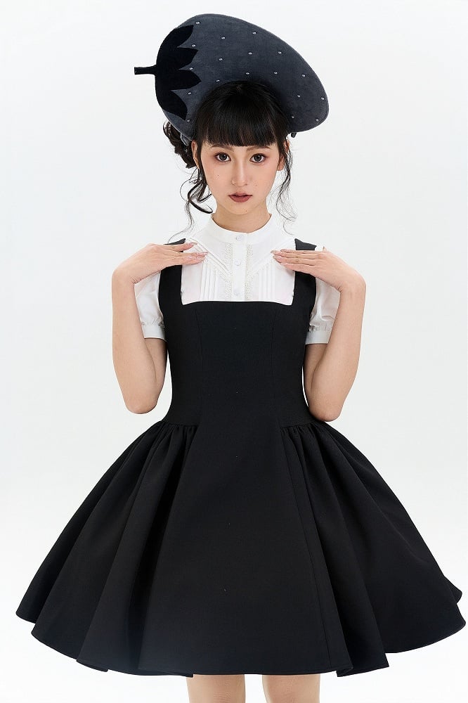 Lolita Black Square JSK Short Neckline Dress