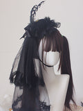 Hat Lolita White / Veil with Mini Black