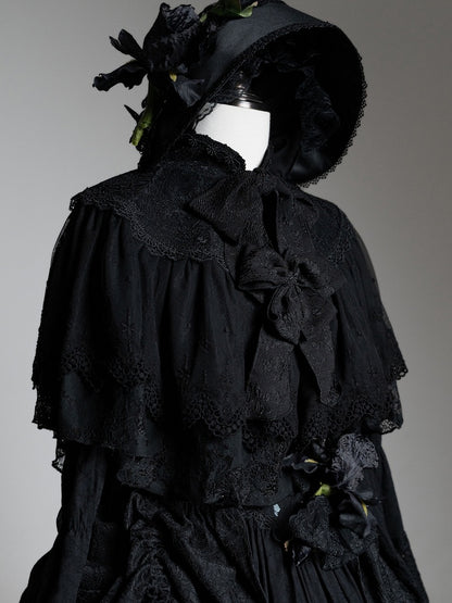 Gothic Lace Black Cape