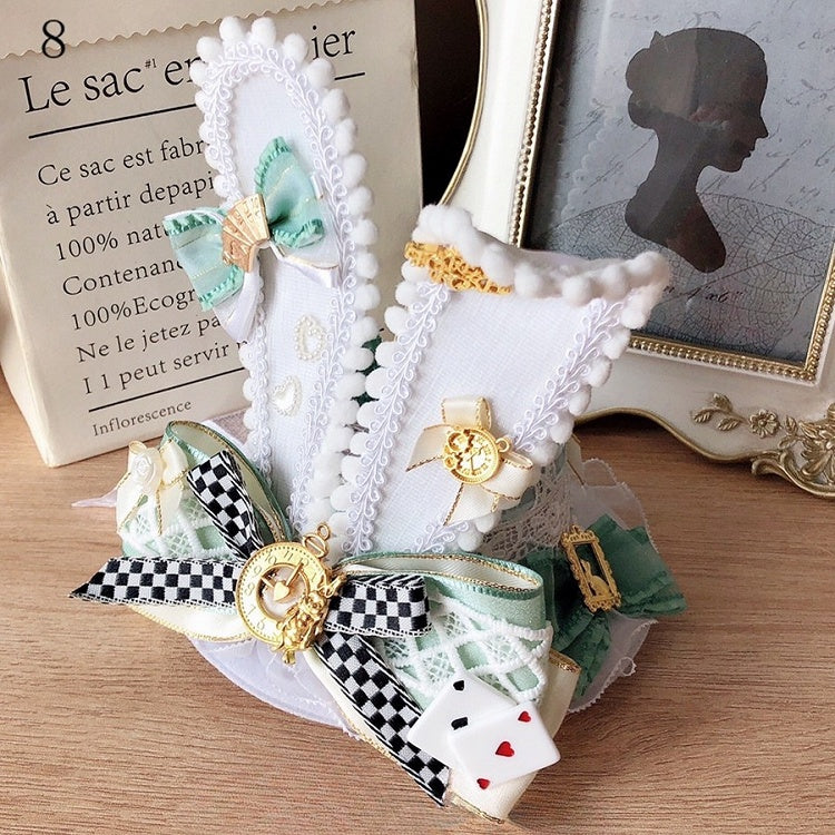 Options Mini Decorated Hat Poker in Vibes Ears Wonderland Alice Bowknot 11 Details Bunny