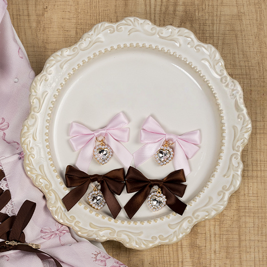 Rhinestone Bow Jirai 5 Kei Hairclips Colors