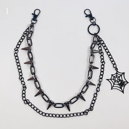 Chain Black Dress Decorated Options 2 Studs Accessory