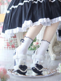 Plush Polka Dot Heart Rabbit Ear Winter Lolita Footwear - Cute Bunny