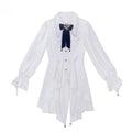 White Ouji Prince Long Shirt with Pointed Flat Collar