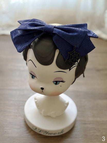 Bowknot with / Gothic Spider KC Web Patterned Printed Lolita