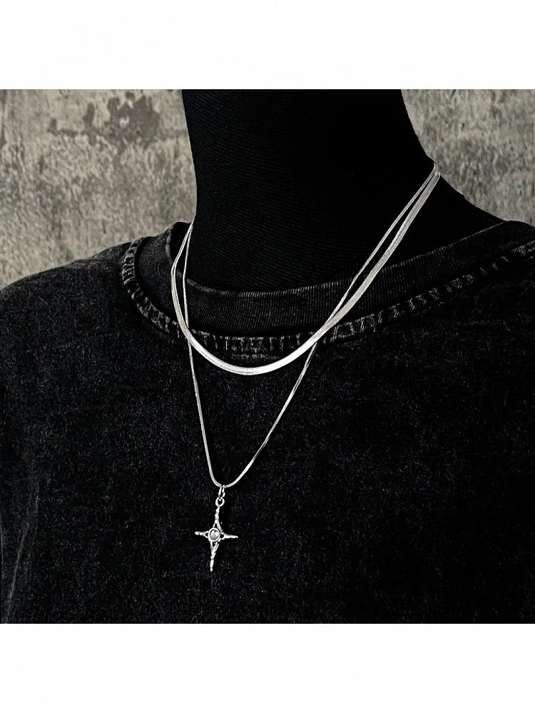 Silver Cross Pendant Necklace - Strange Sugar