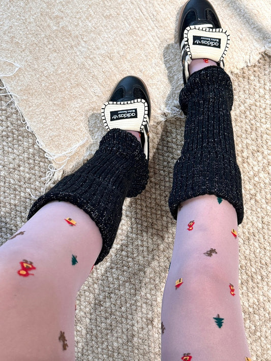 4 Warmers Colors Thread Knitted Leg Shimmer Fine