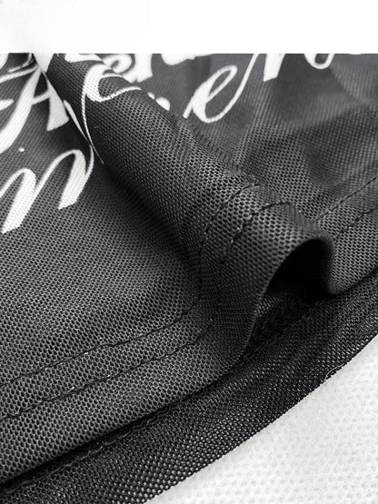 Y2K Schwarzes, halbtransparentes Top mit Rundhalsausschnitt und Rüschenärmeln, glamouröses Grafik-Top