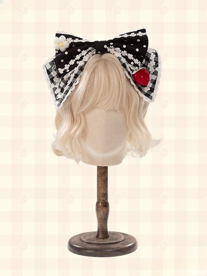 Red/Pink/Black Lolita KC with Strawberry Polka-dot Bow and Accents