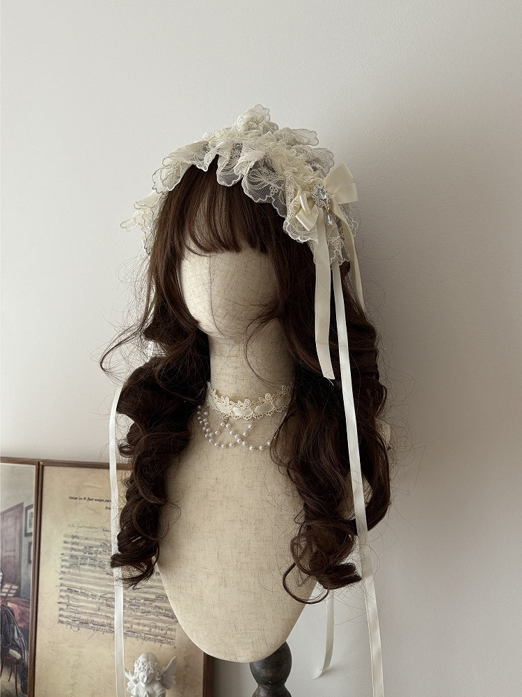 Lace Lolita Hairband Colors Bow Rhinestone 5