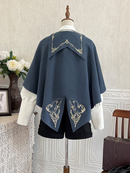 - Full Little Vibes Lolita Detective Sleeves Langes Ouji-Shirt-Set